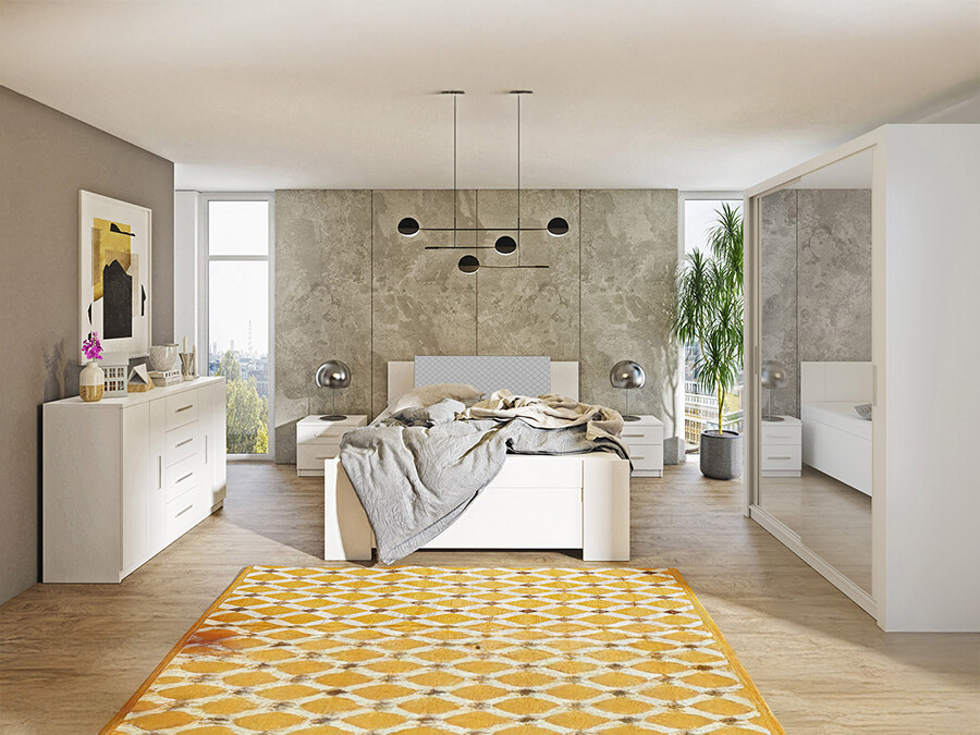 Set spavaća soba Catromi 113 (Belo + Soft Pik 029)