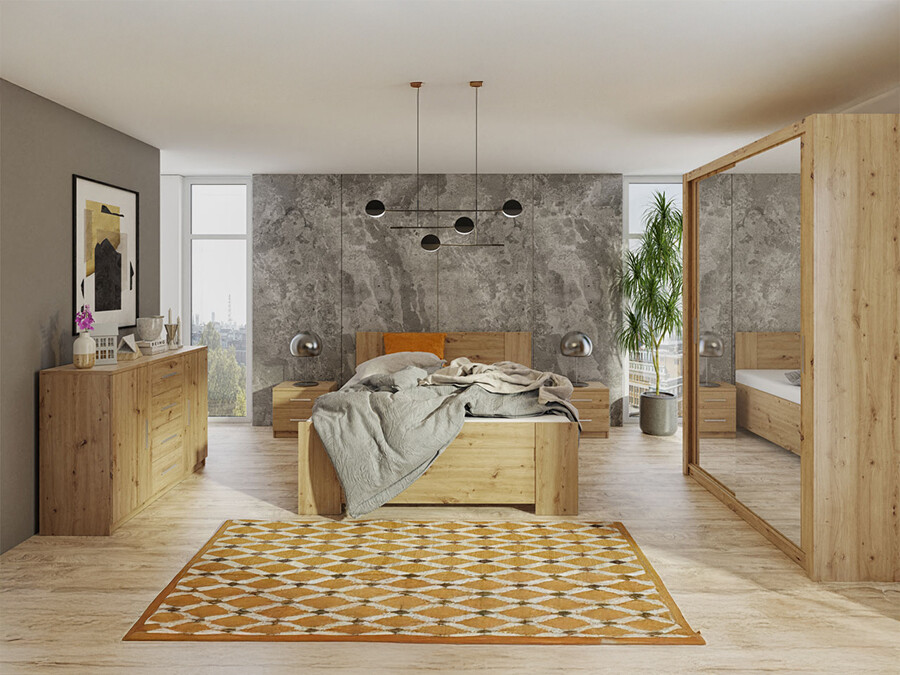 Set spavaća soba Catromi 113 (Zanatski hrast)