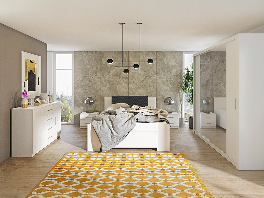 Set spavaća soba Catromi 114 (Belo + Soft Pik 011)