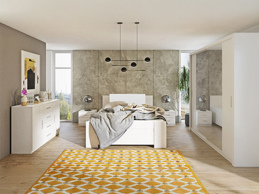 Set spavaća soba Catromi 114 (Belo + Soft Pik 017)