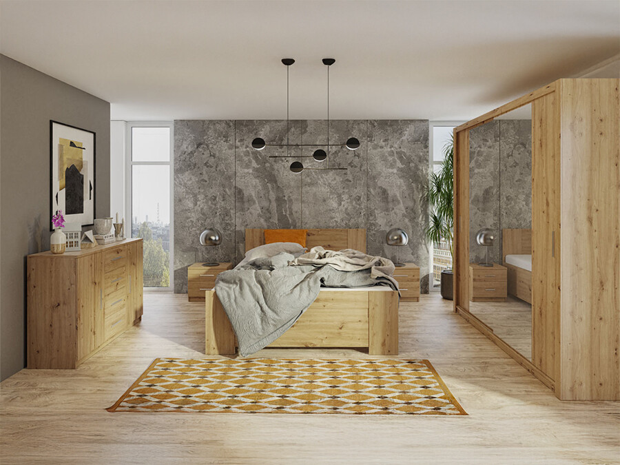 Set spavaća soba Catromi 114 (Zanatski hrast)