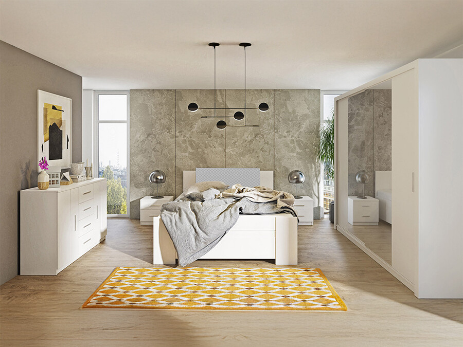 Set spavaća soba Catromi 115 (Belo + Soft Pik 029)