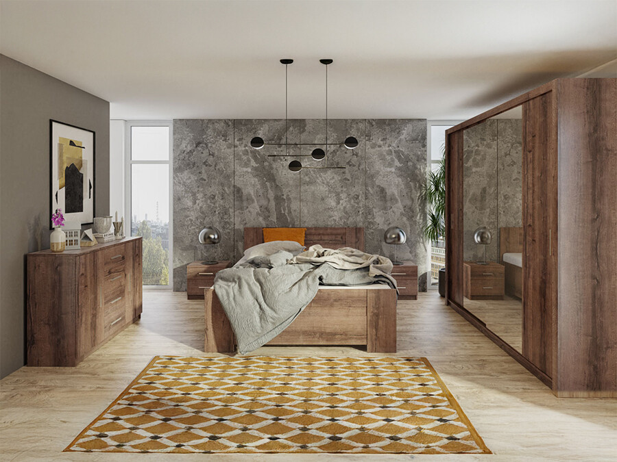 Set spavaća soba Catromi 115 (Manastirski hrast)