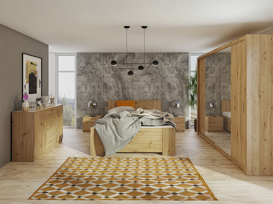 Set spavaća soba Catromi 115 (Zanatski hrast)