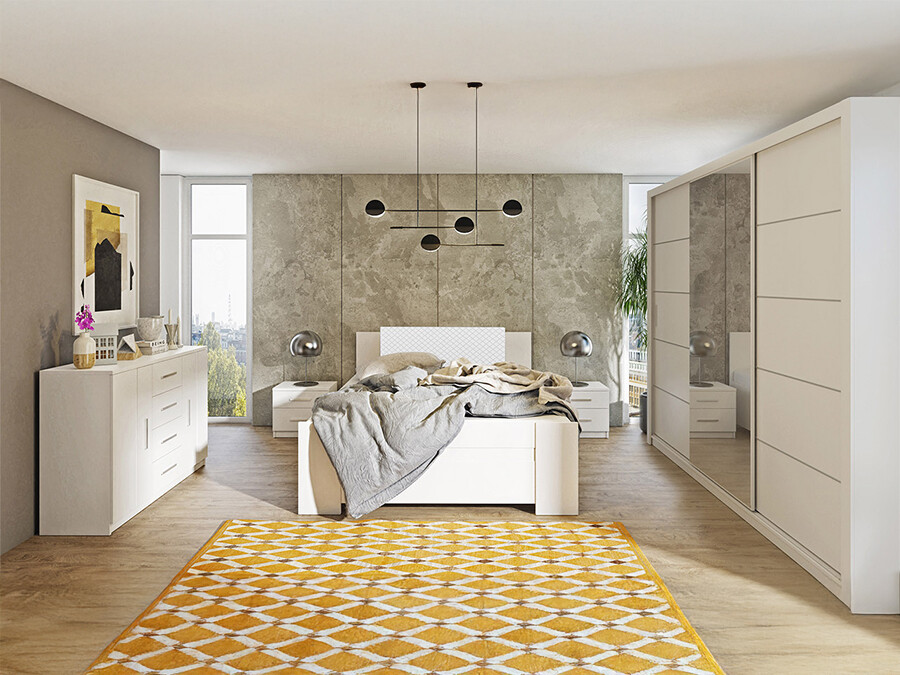 Set spavaća soba Catromi 116 (Belo + Soft Pik 017)