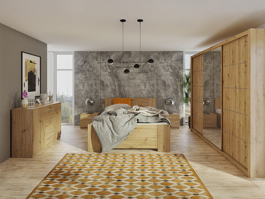 Set spavaća soba Catromi 116 (Zanatski hrast)