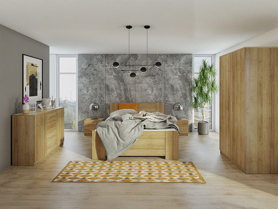 Set spavaća soba Catromi 122 (Zanatski hrast)