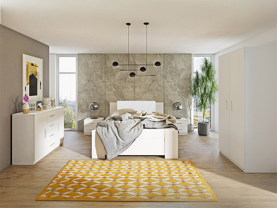 Set spavaća soba Catromi 123 (Belo + Soft Pik 017)