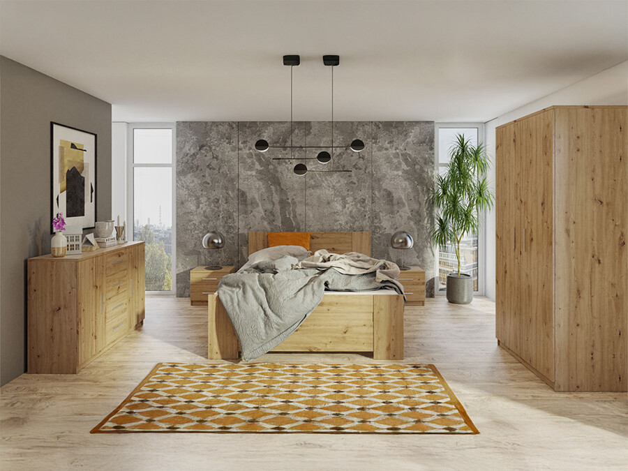 Set spavaća soba Catromi 123 (Zanatski hrast)