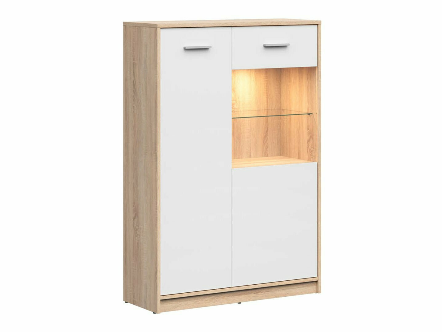 Polica Novsore 138 (Sonoma hrast + Belo)