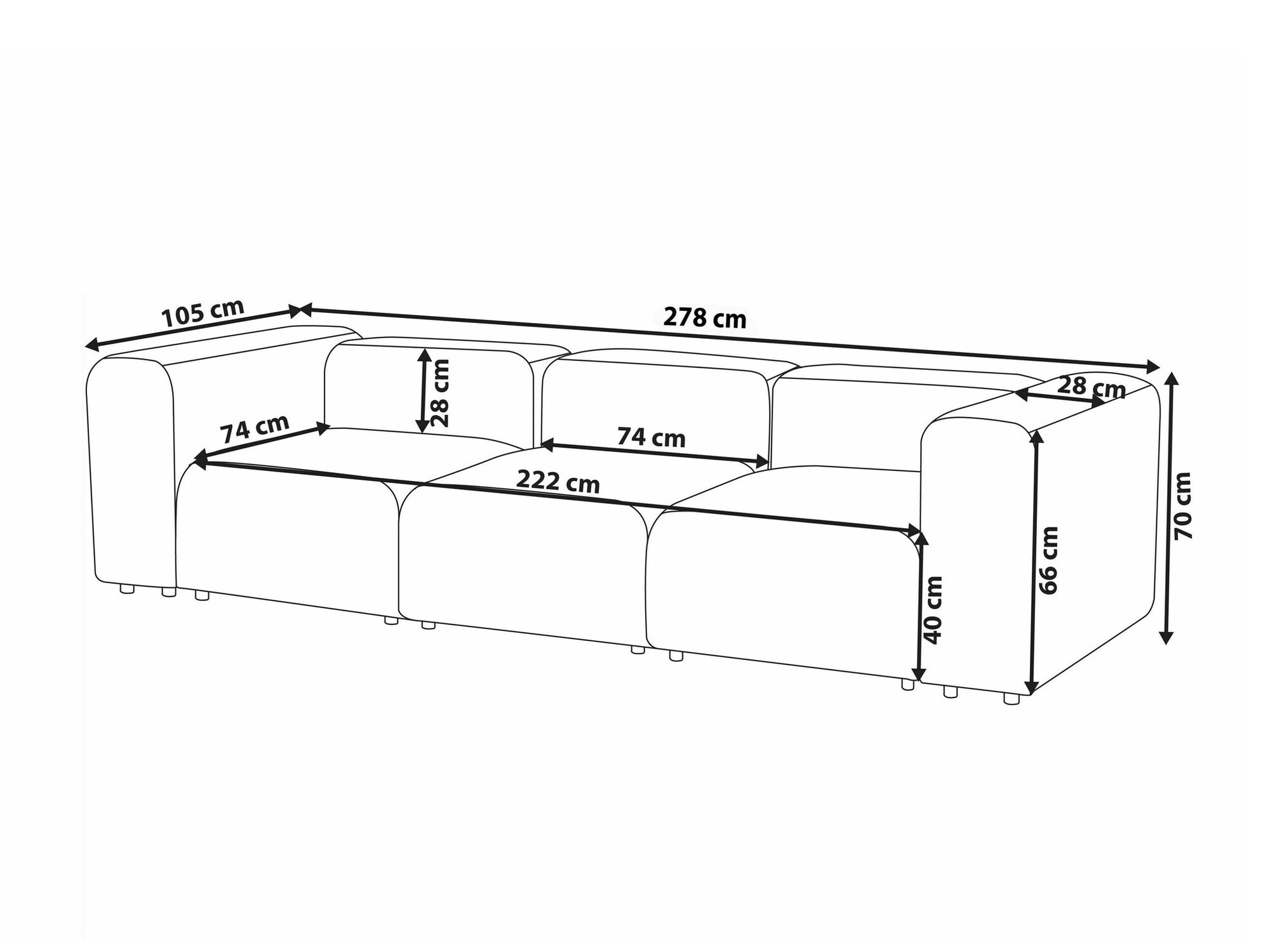 Sofa Balcoro 105 (Krem)