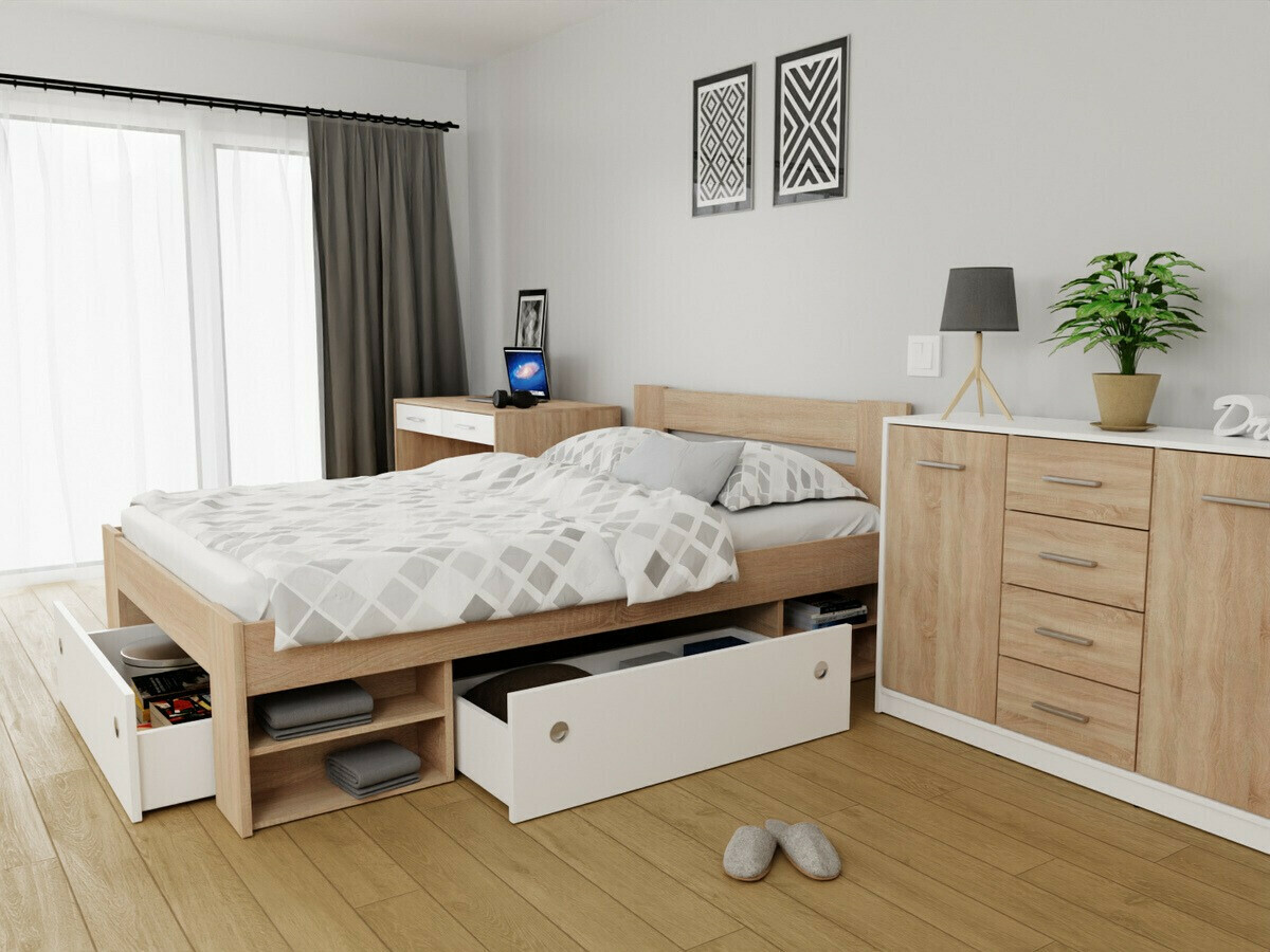 Krevet Novsore 128 (Sonoma hrast)