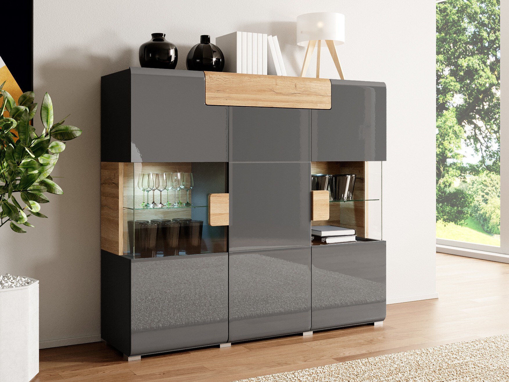 Ormarić Torsone 100 (Antracit + Gloss antracit + Grandson hrast)