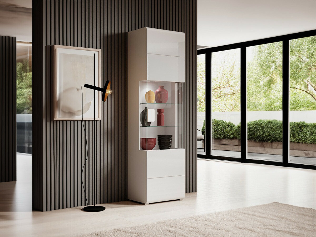 Polica Torsone 103 (Belo + Sjajno belo)