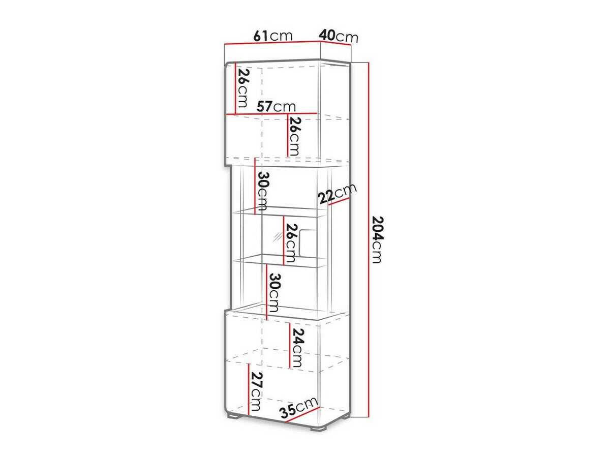 Polica Torsone 103 (Belo + Sjajno belo)