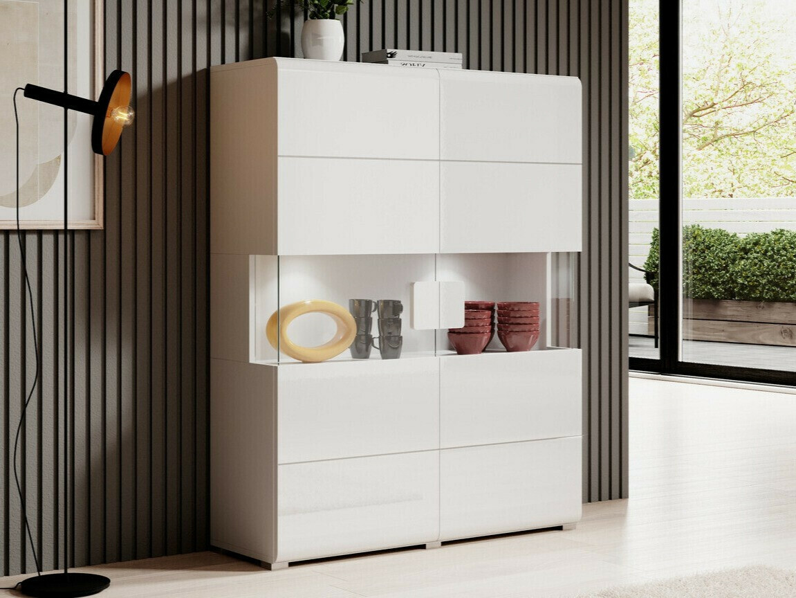 Polica Torsone 107 (Belo + Sjajno belo)