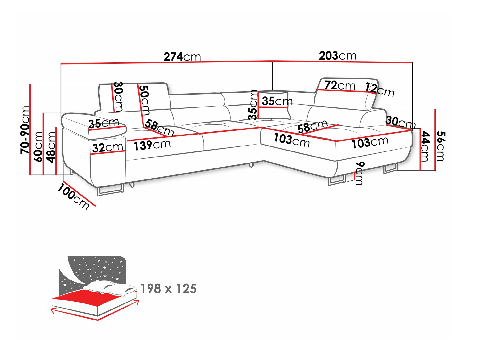 Ugaona sofa Comfivo Eliferu 100 (Lux 05)
