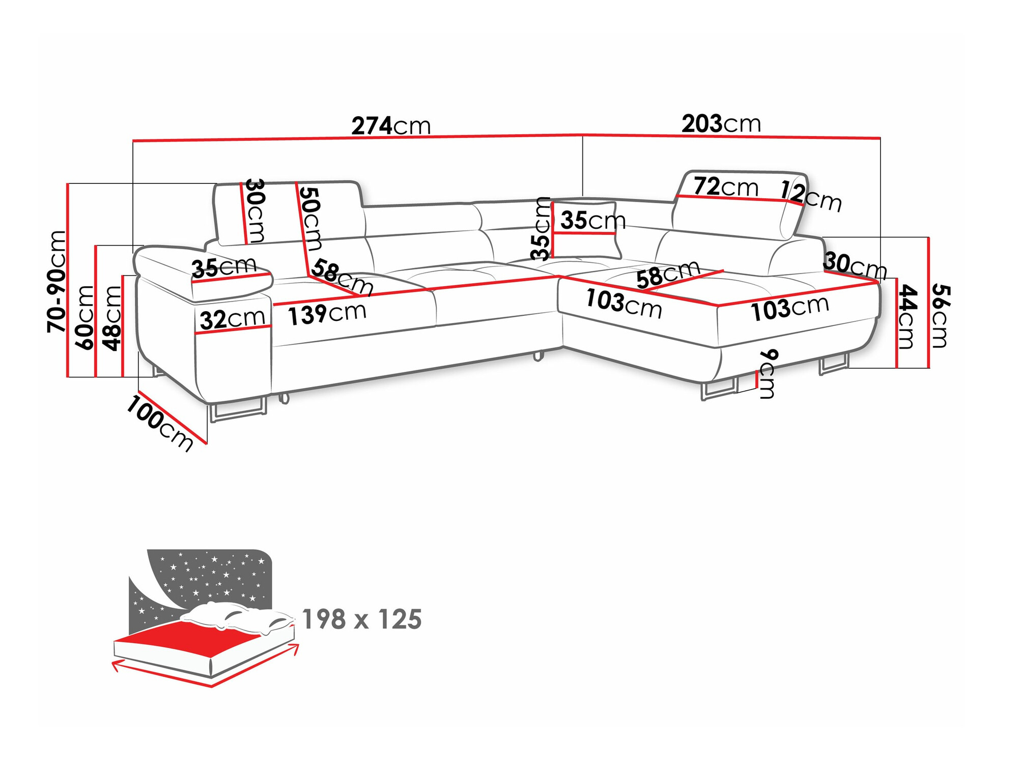 Ugaona sofa Comfivo Eliferu 100 (Poso 47)