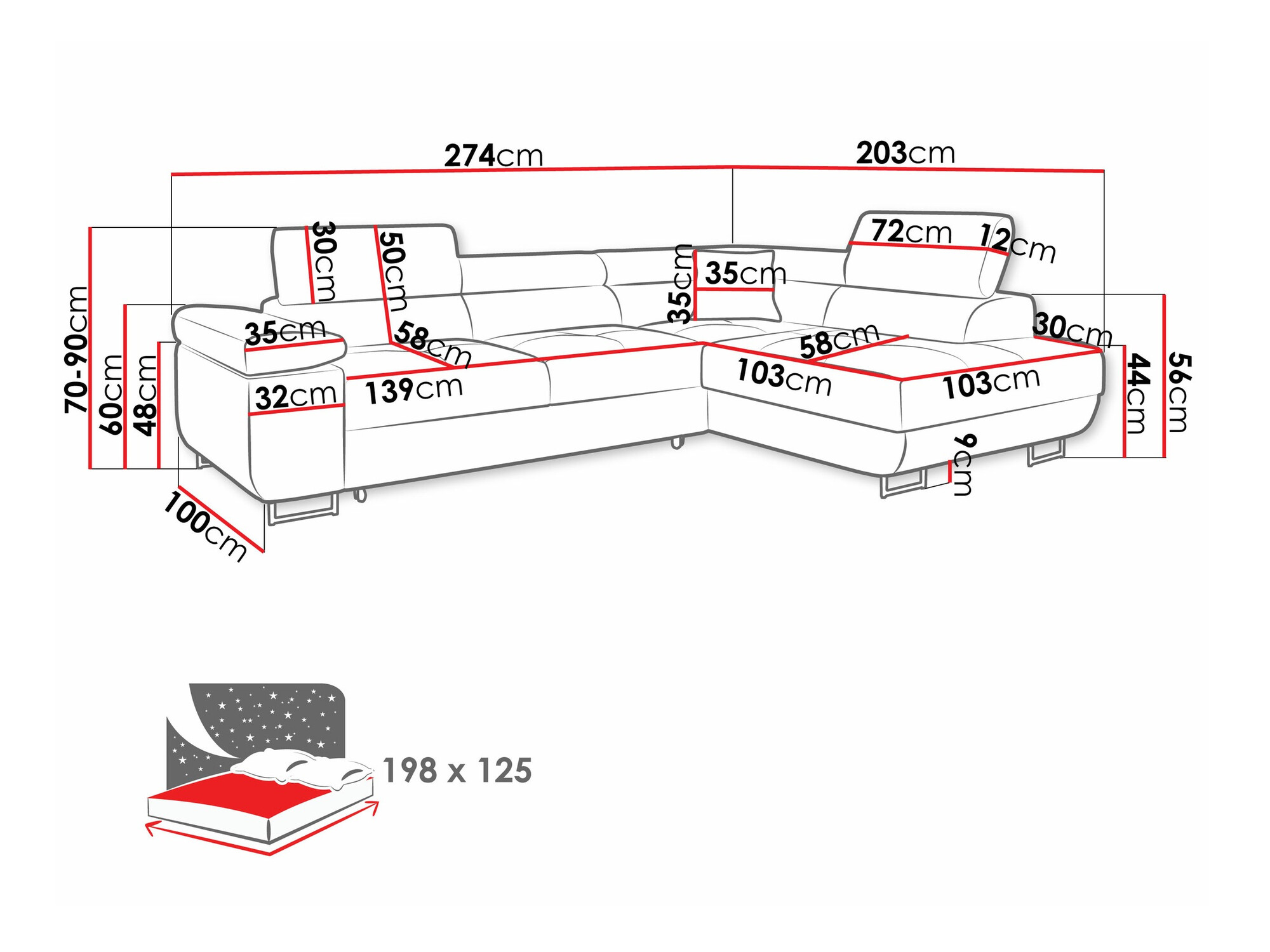 Ugaona sofa Comfivo Eliferu 100 (Soft 066 + Lux 03)