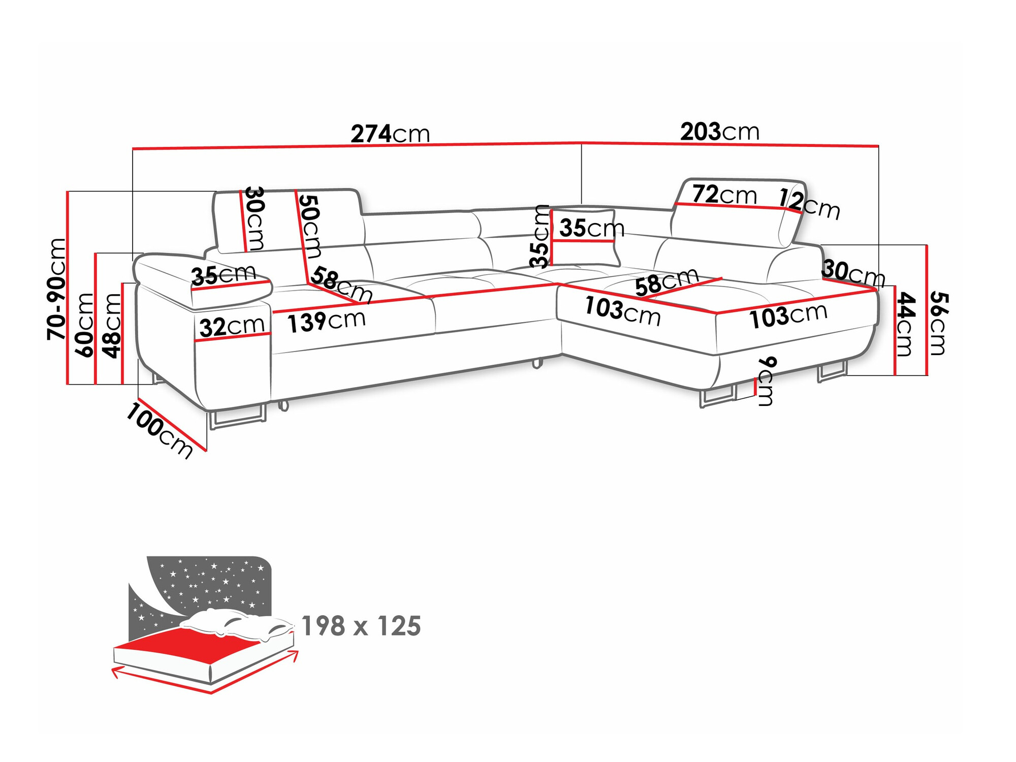 Ugaona sofa Comfivo Eliferu 100 (Soft 066 + Lux 03)