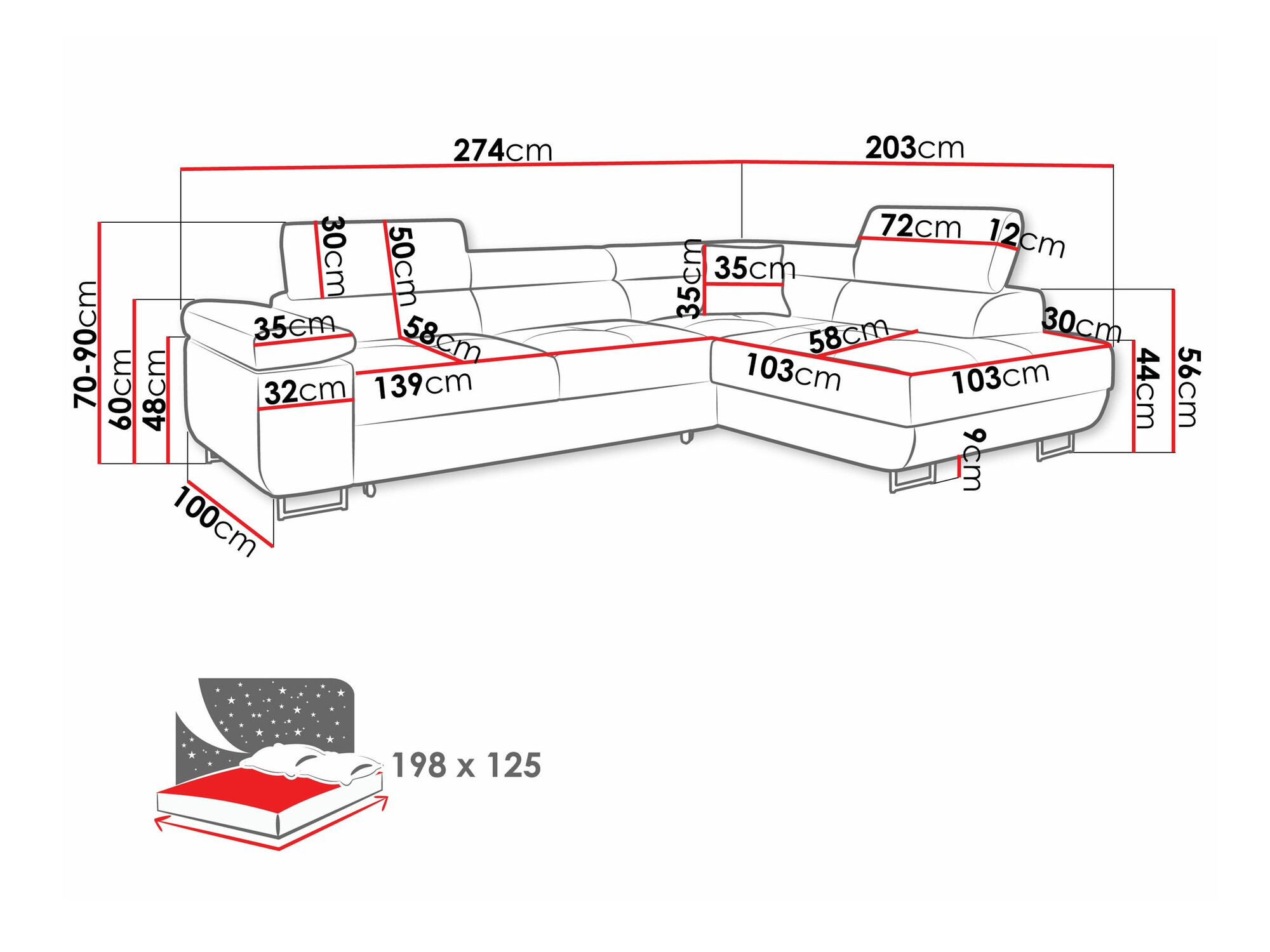 Ugaona sofa Comfivo Eliferu 100 (Wave 05)