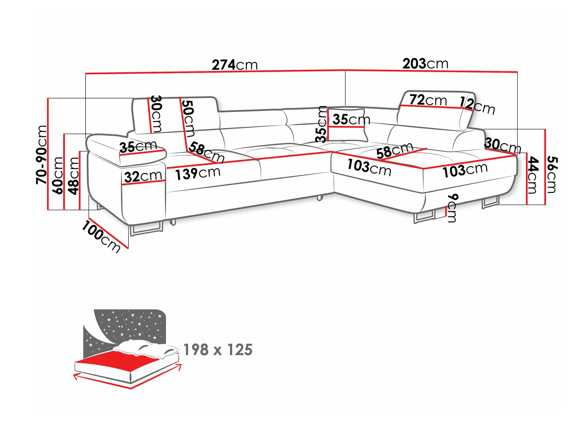 Ugaona sofa Comfivo Eliferu 100 (Wave 05)