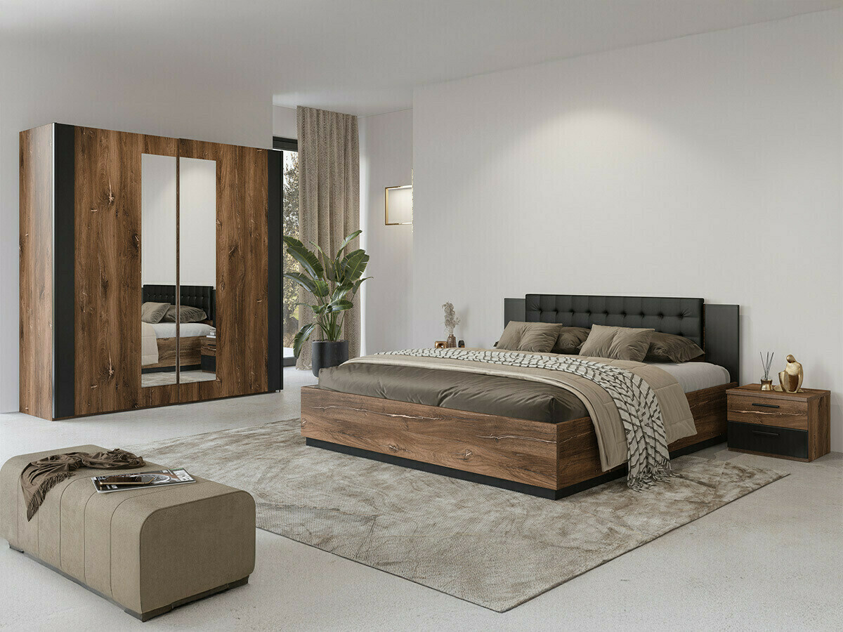 Noćni ormarić Felelie 101 (Tamus Flagstaf hrast + Bakarna)