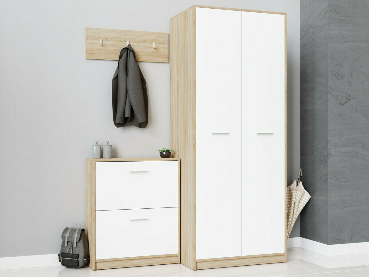 Set za hodnik Novsore 150 (Sonoma hrast + Belo)