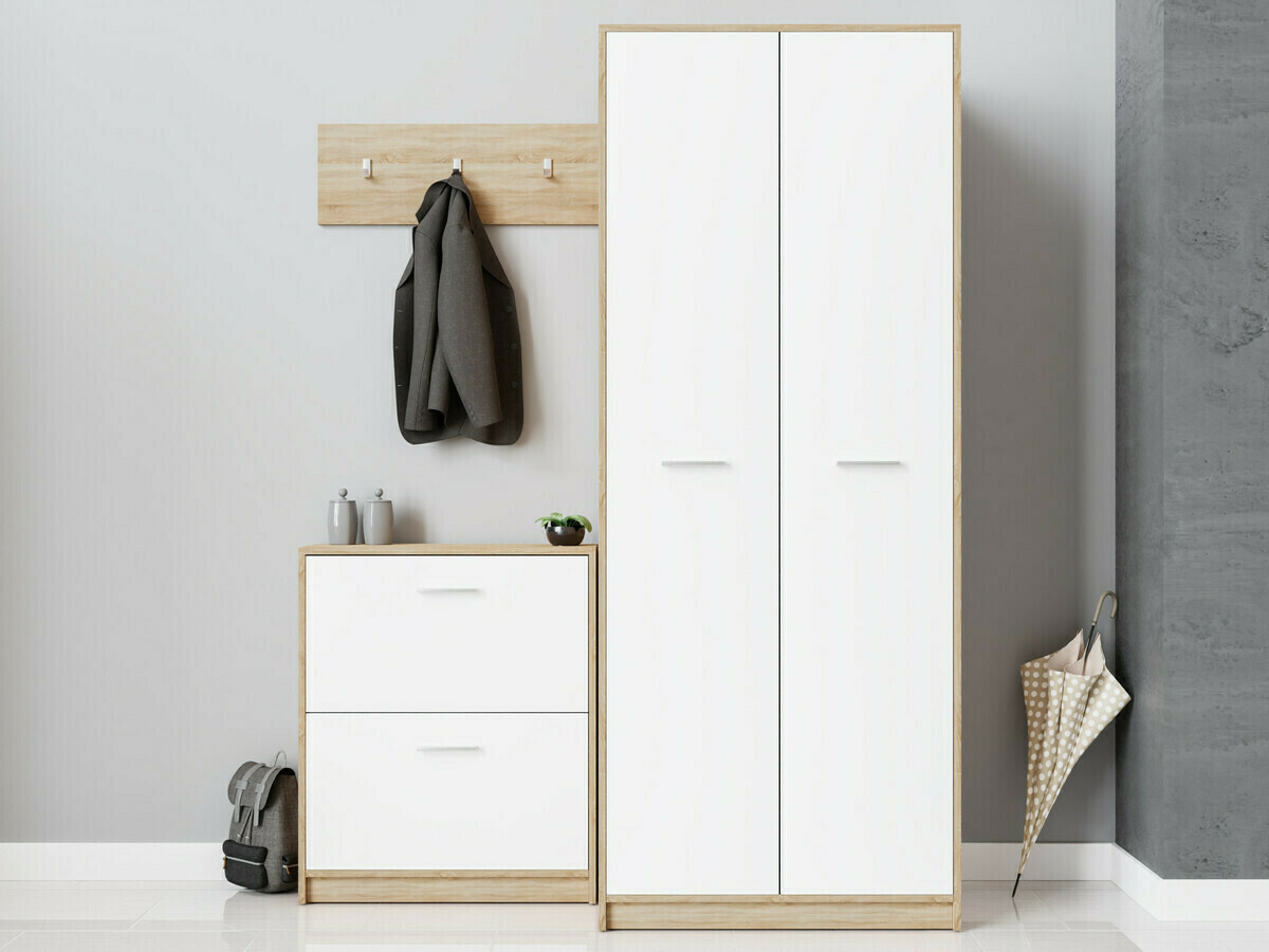 Set za hodnik Novsore 150 (Sonoma hrast + Belo)