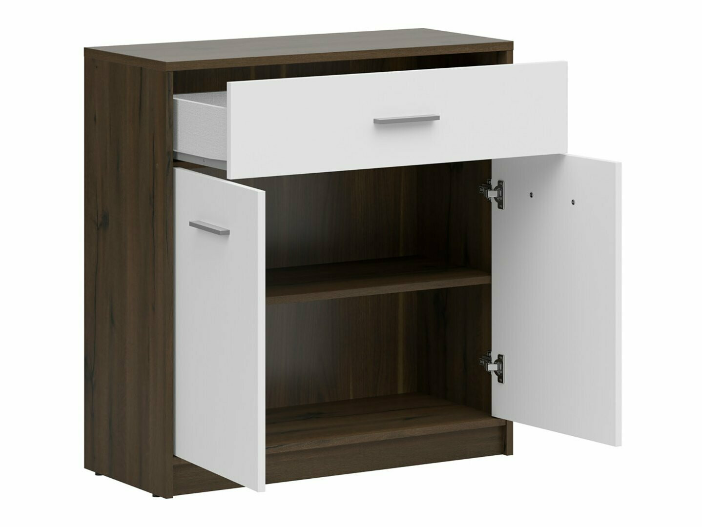 Komoda Novsore 115 (Tamni hrast + Belo)