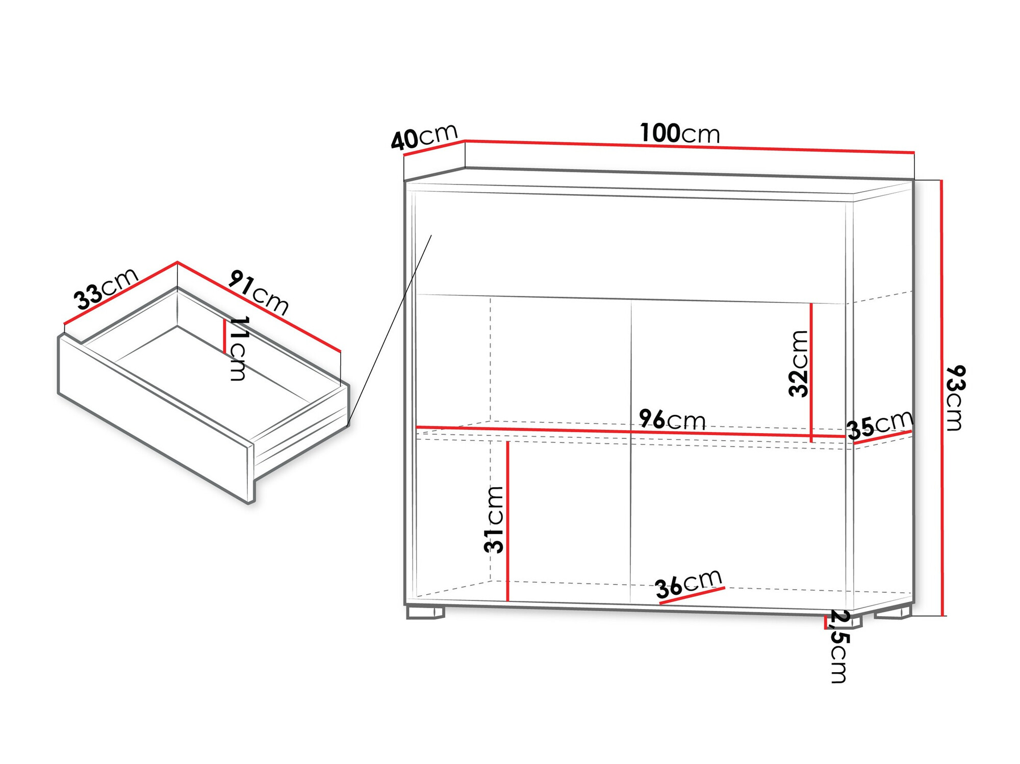 Komoda Comfivo Tutela IV (Belo)