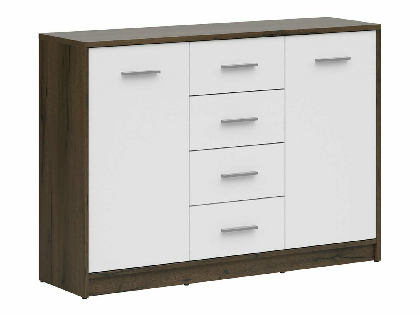 Komoda Novsore 118 (Tamni hrast + Belo)