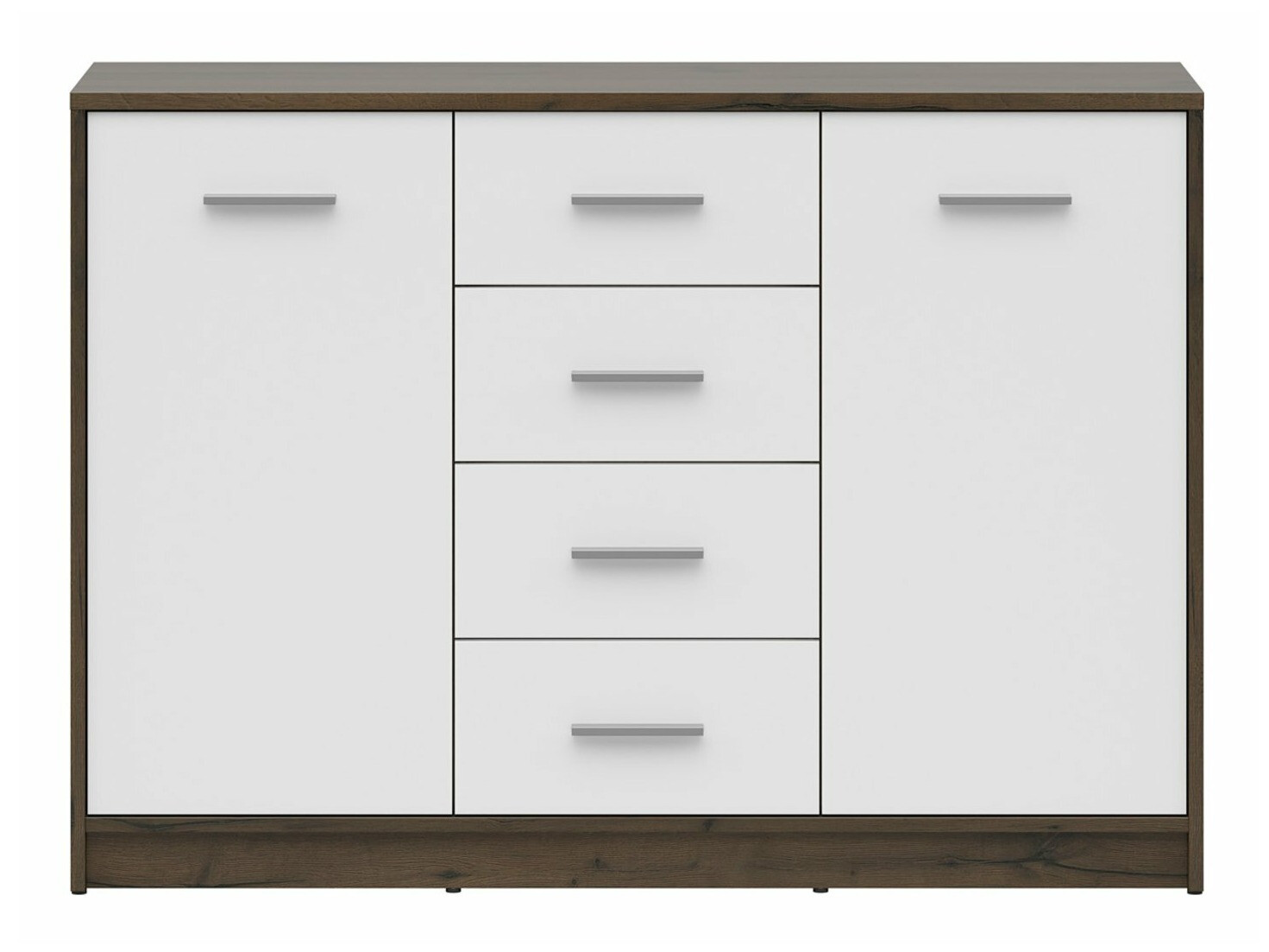 Komoda Novsore 118 (Tamni hrast + Belo)