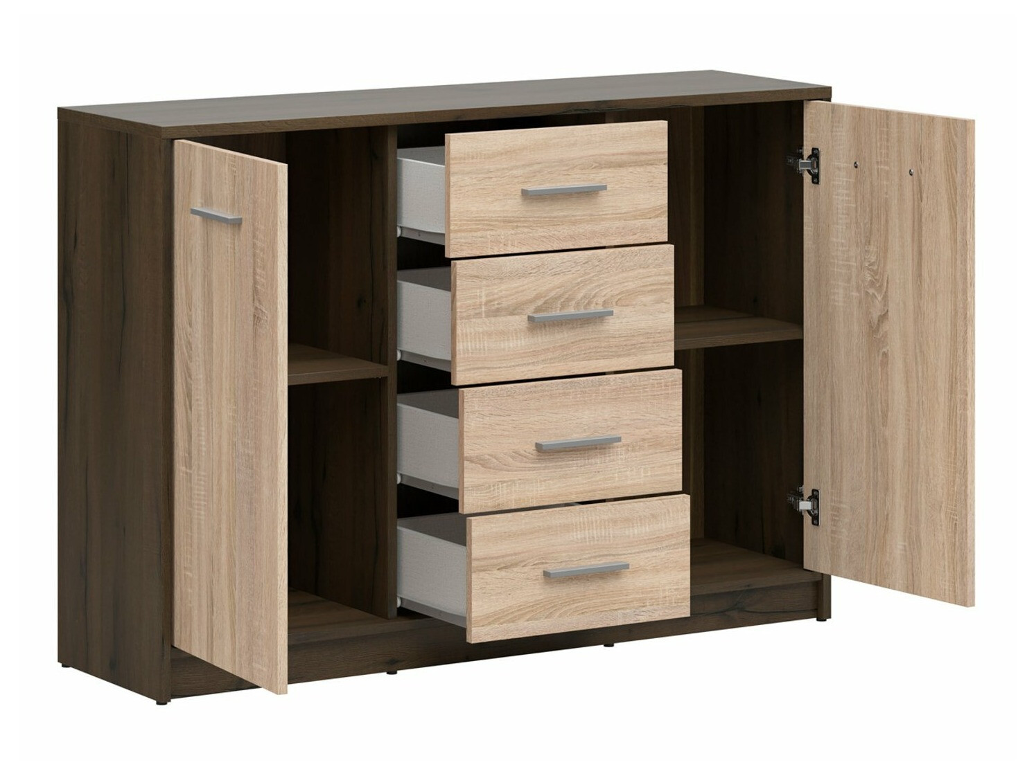 Komoda Novsore 118 (Tamni hrast + Sonoma hrast)