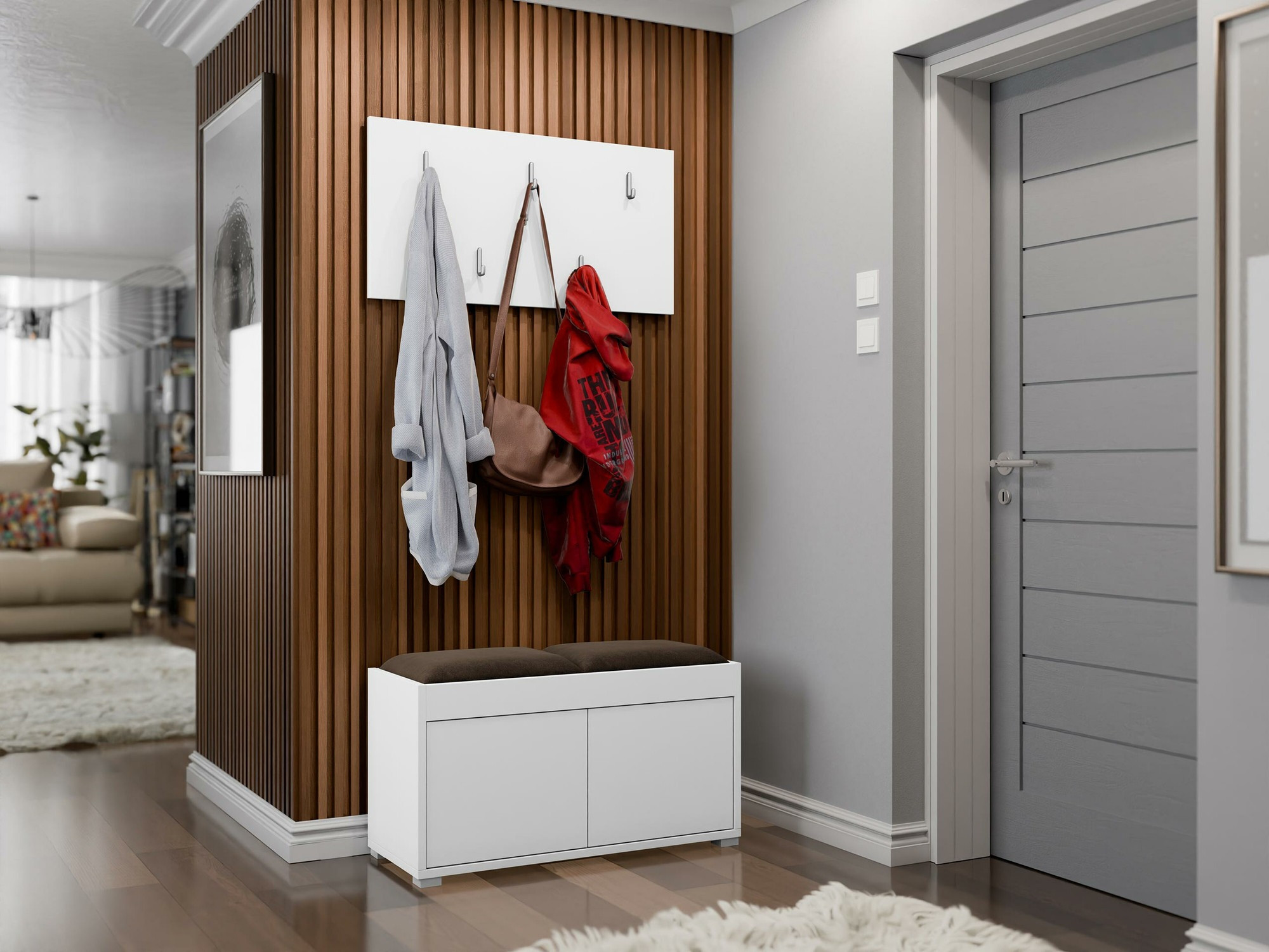 Set za hodnik Comfivo Tutela (Belo)