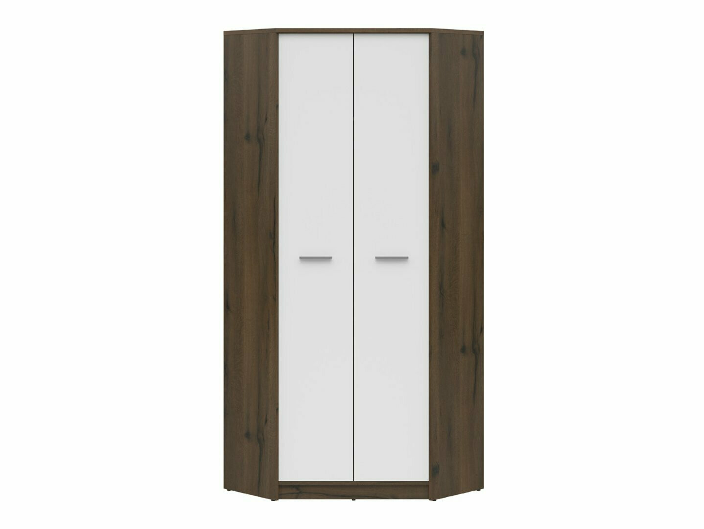 Ugaoni ormar Novsore 119 (Tamni hrast + Belo)