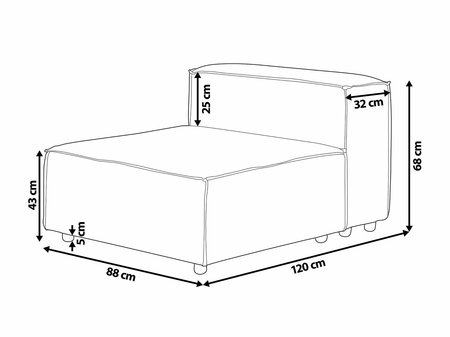 Modularna fotelja Serophi 100 (Bež)