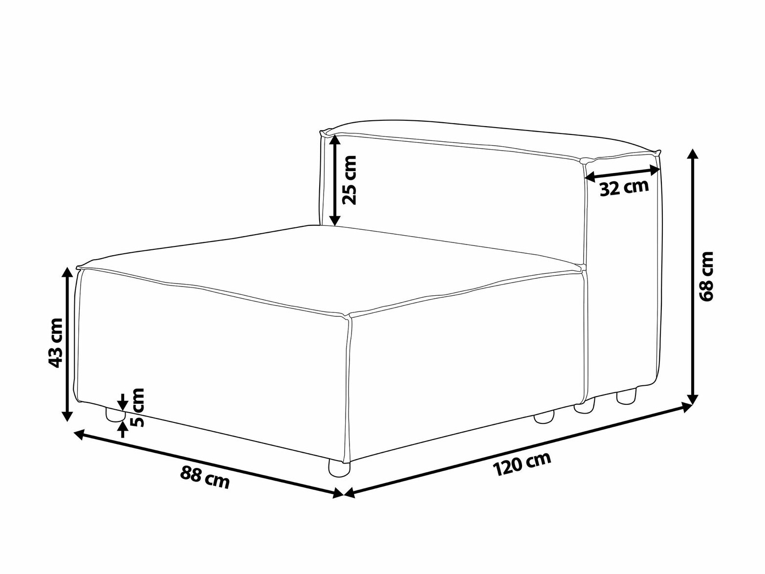 Modularna fotelja Serophi 100 (Zelena)