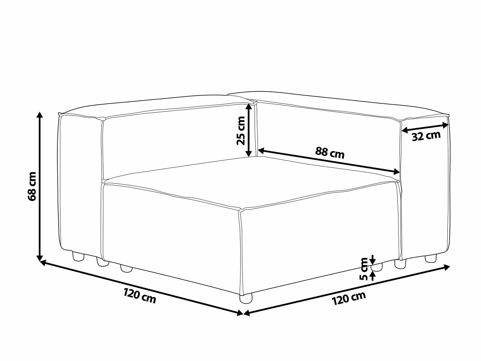 Modularne sedeće garniture Serophi 101 (Taupe)
