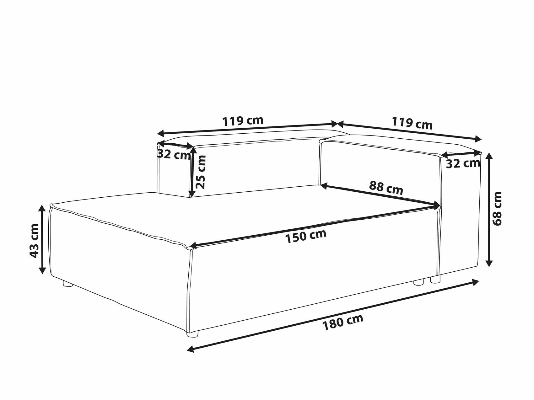 Modularne sedeće garniture Serophi 102 (Sivo)