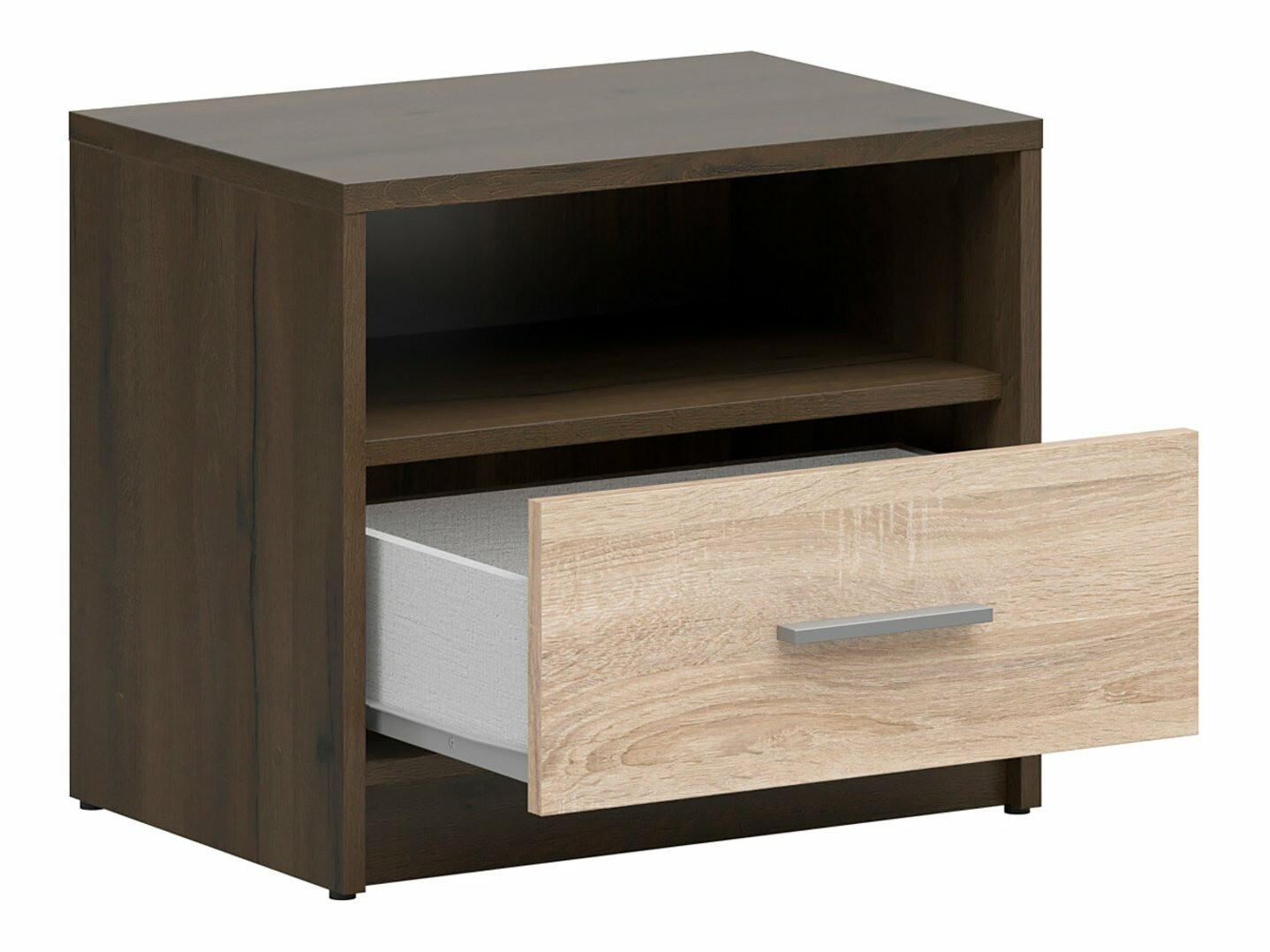 Noćni ormarić Novsore 102 (Tamni hrast + Sonoma hrast)