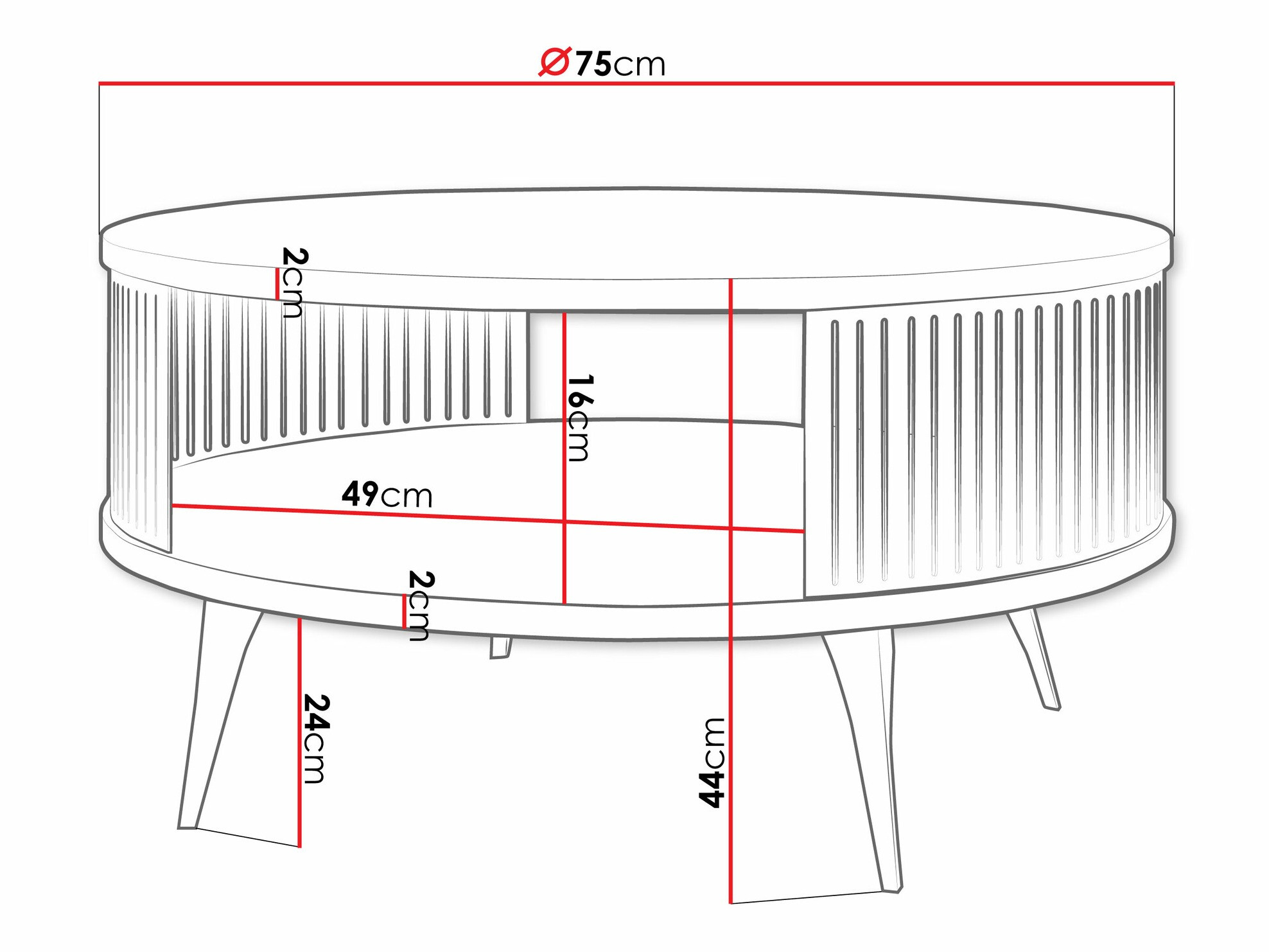 Stočić za kafu Sordore 104 (Roza + Beli mermer)
