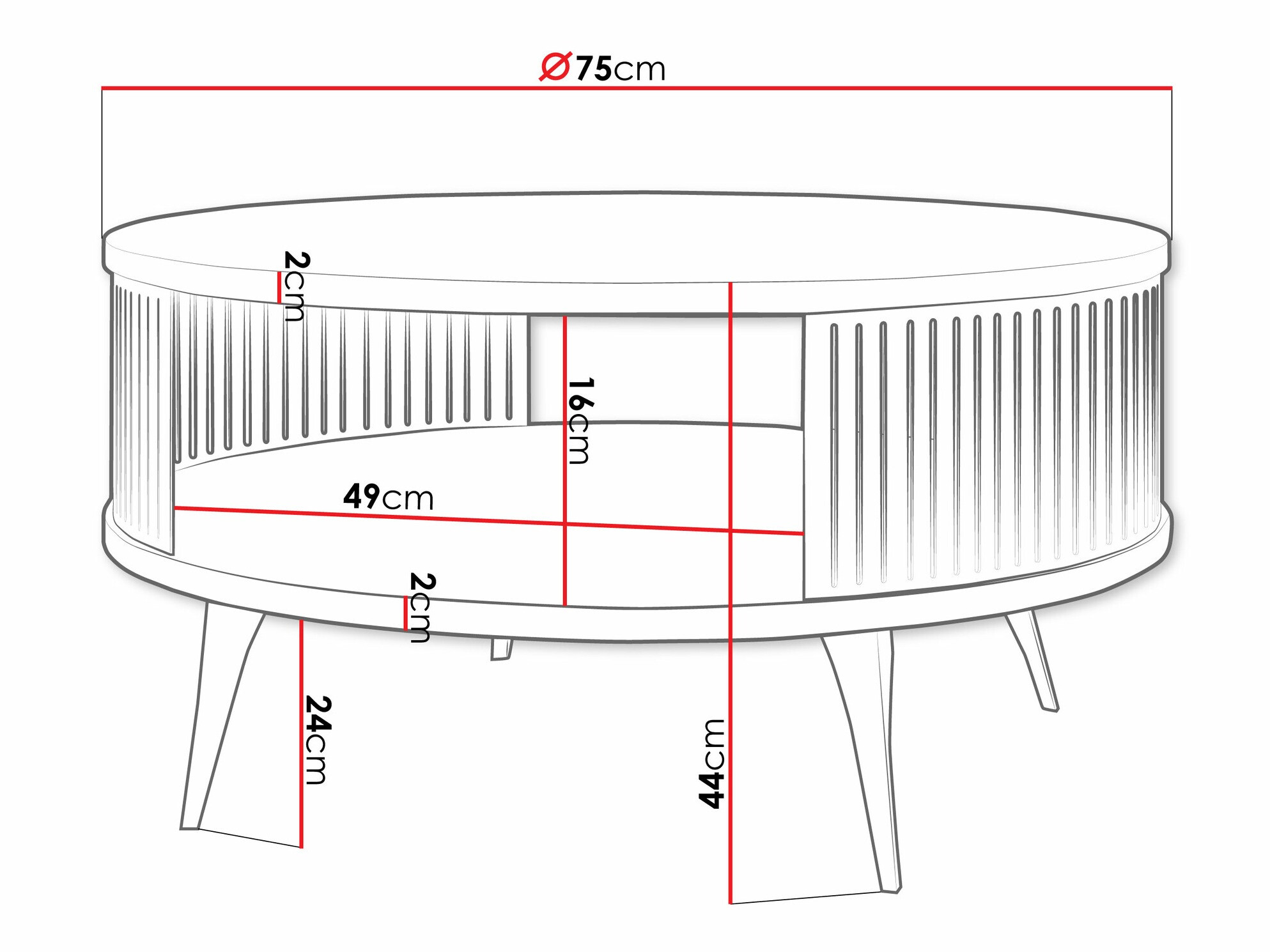 Stočić za kafu Sordore 104 (Roza + Crni mermer)