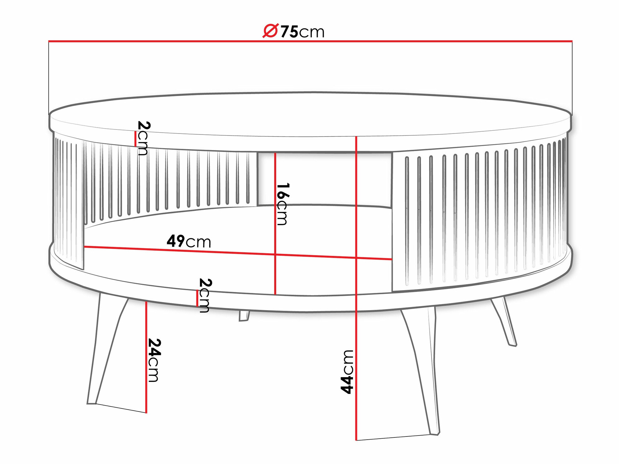 Stočić za kafu Sordore 104 (Roza + Crno)