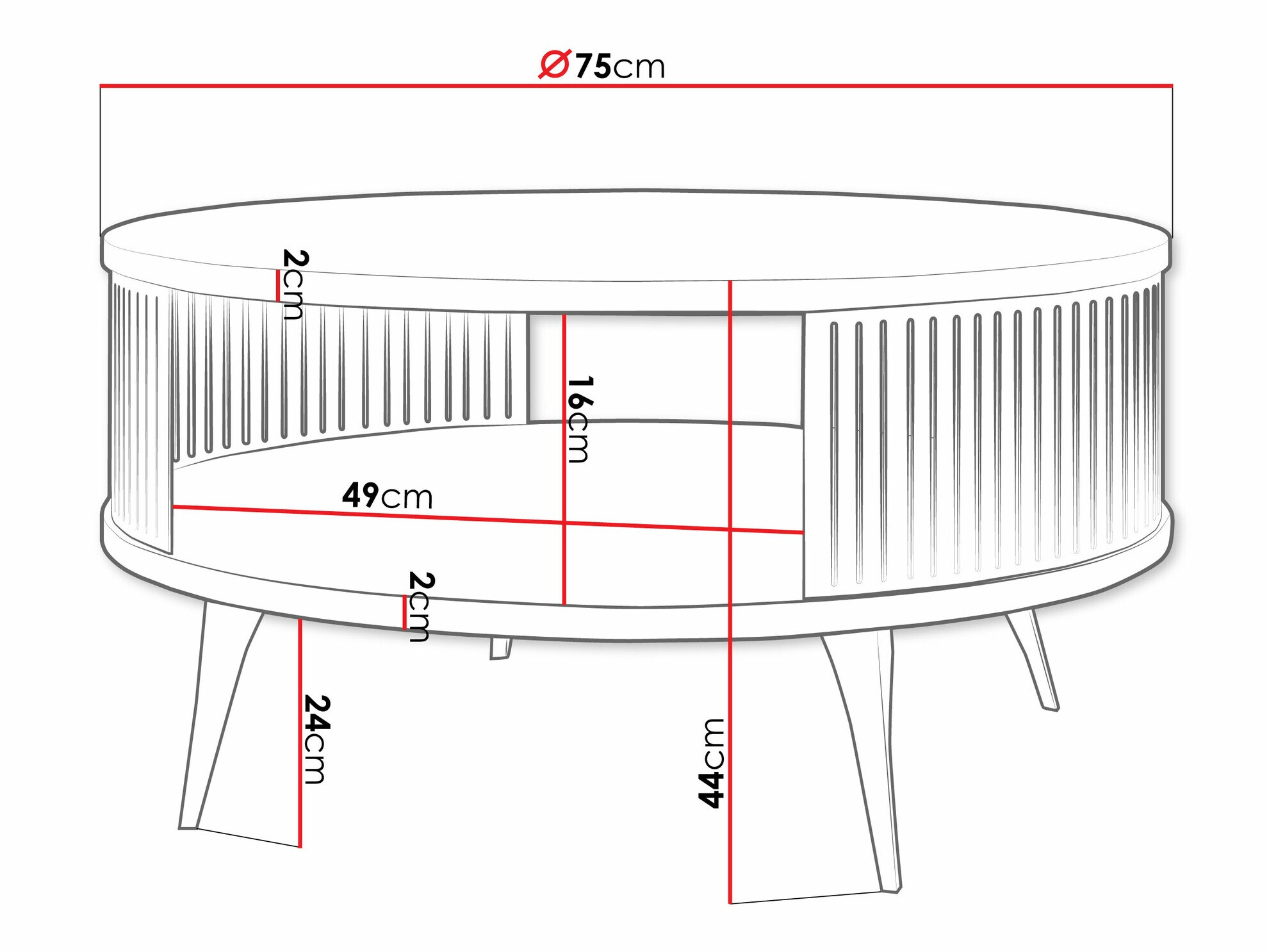Stočić za kafu Vitum II (Ružičasta + Belo)