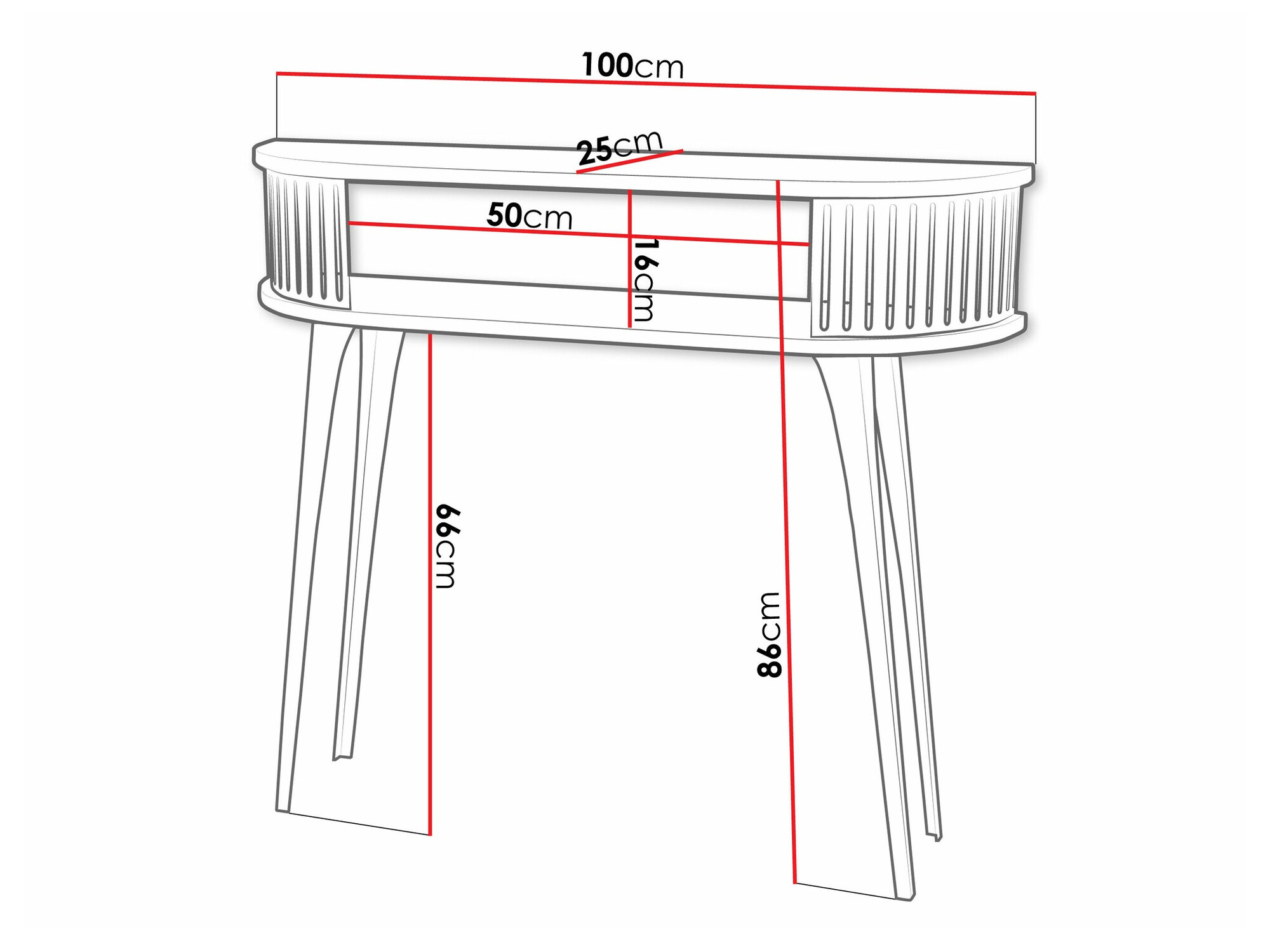 Konzolni stočić Sordore 111 (Crno)