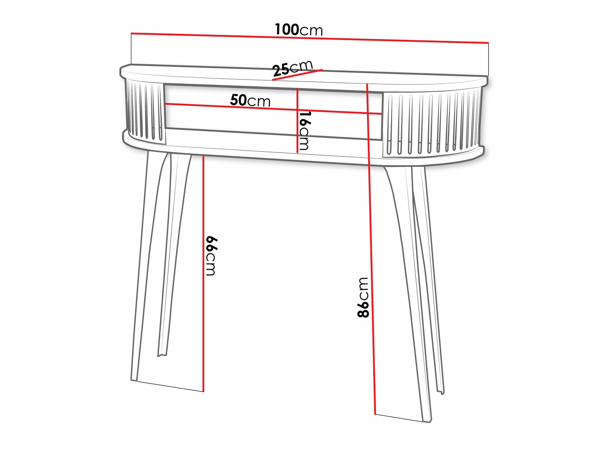Konzolni stočić Sordore 112 (Zlatan + Belo)