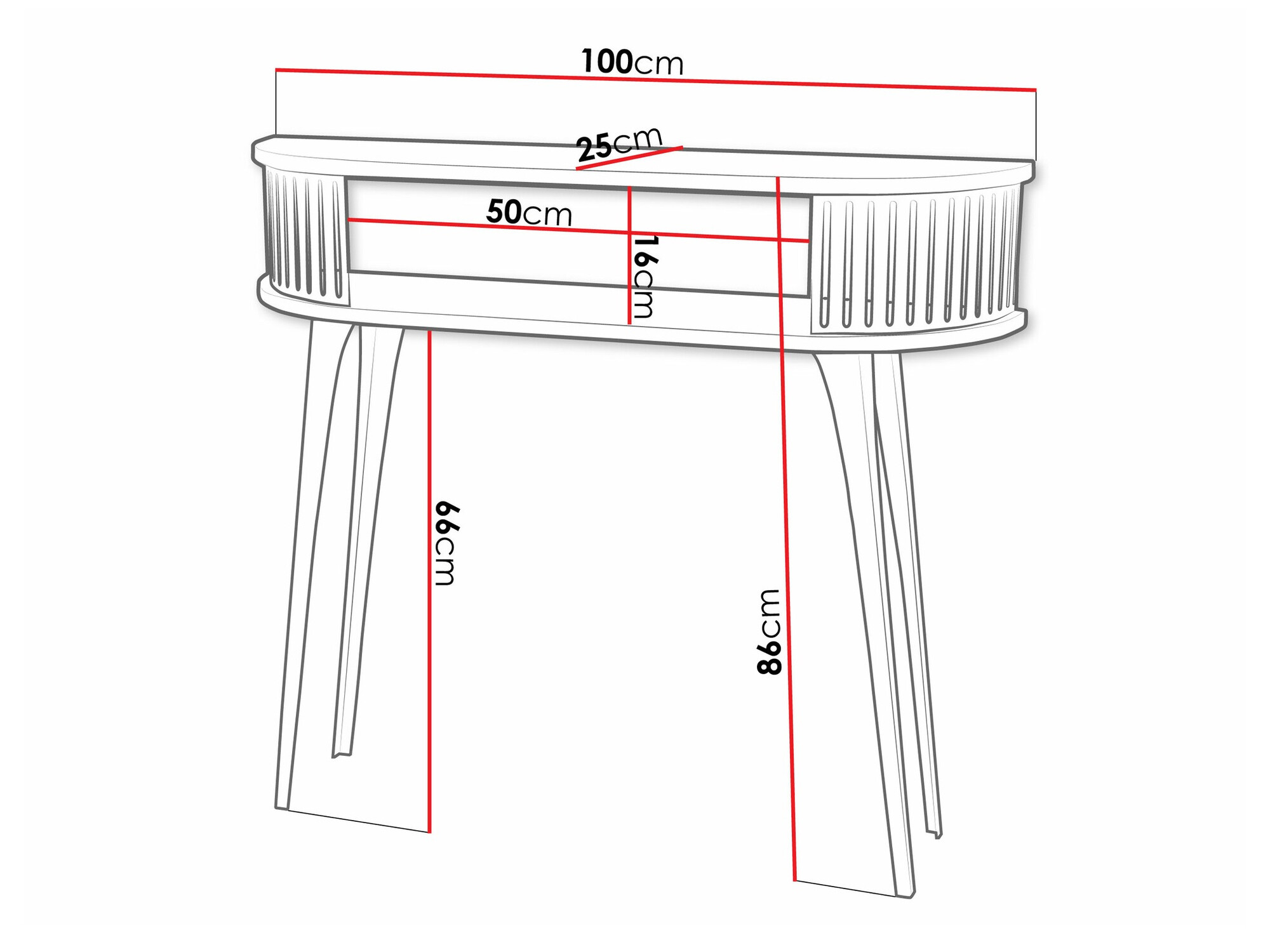 Konzolni stočić Sordore 113 (Roza + Crno)