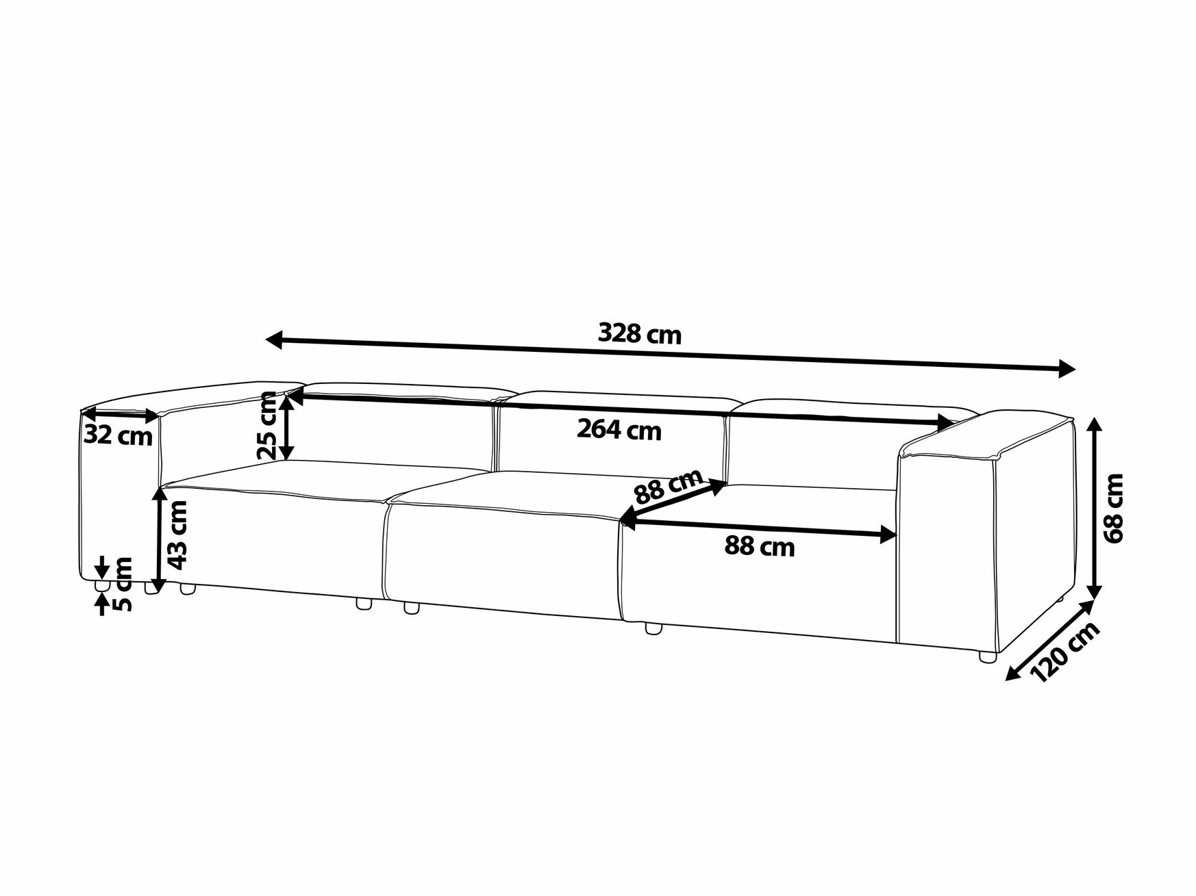 Modularna sofa Serophi 104 (Taupe)
