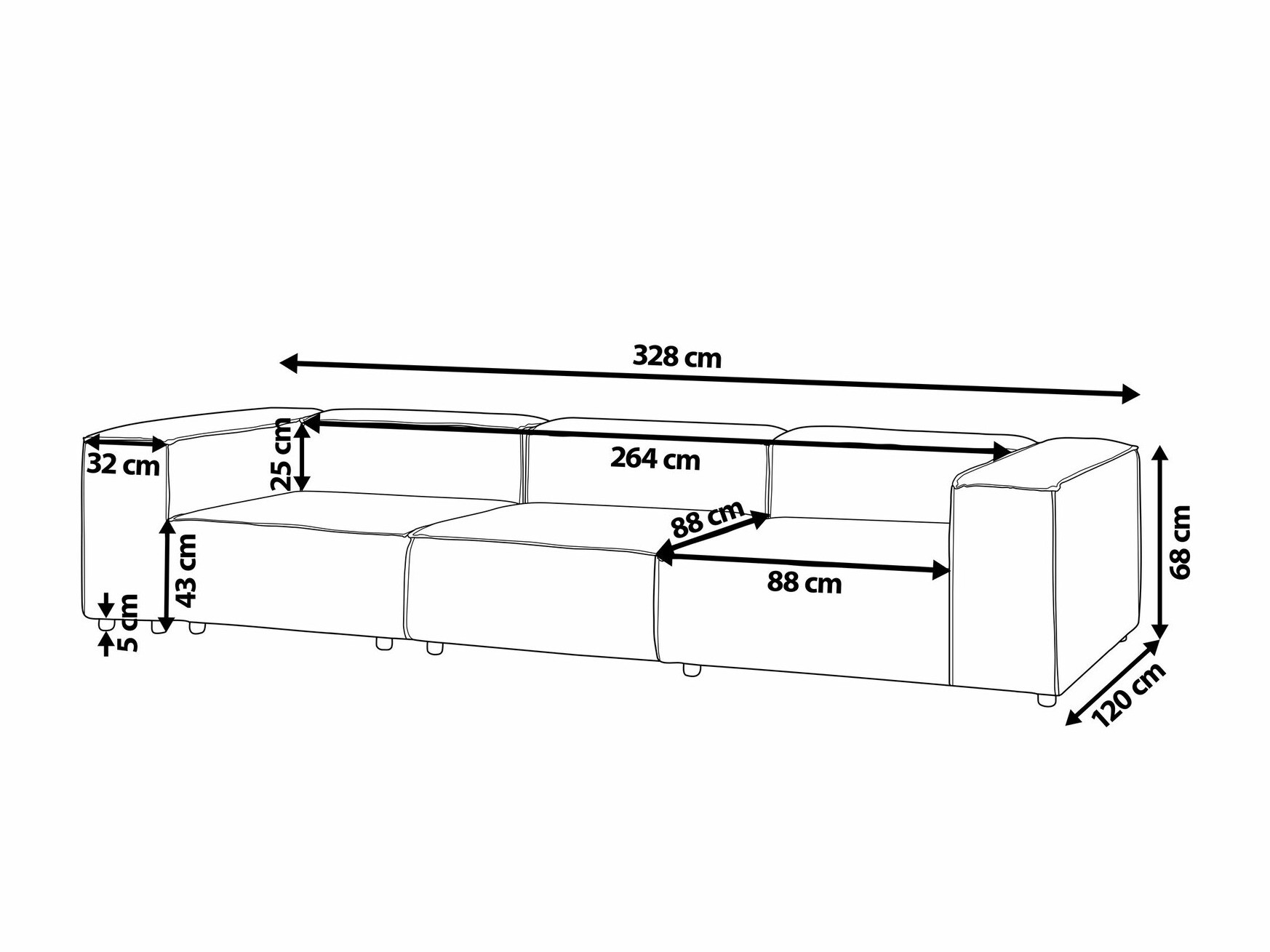 Modularna sofa Serophi 104 (Zelena)